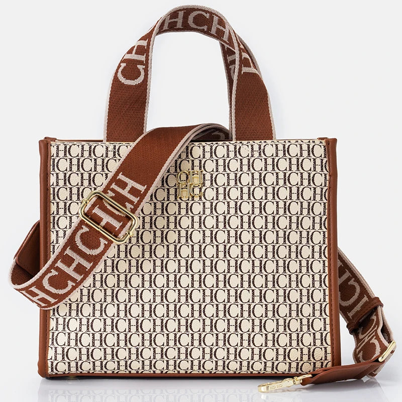 CH Fashion Monogram Print High Quality Metal Logo Casual Light Luxury Brand Designer 2025 New Women's Handbag